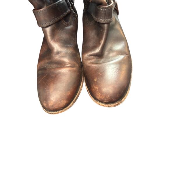 Frye Brown Zip Up Melissa Button Leather Harness Equestrian Riding Boots Size 9 - Picture 8 of 9